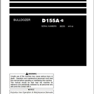 Komatsu D155A-6 Operation & Maintenance Manual PEN01482-06
