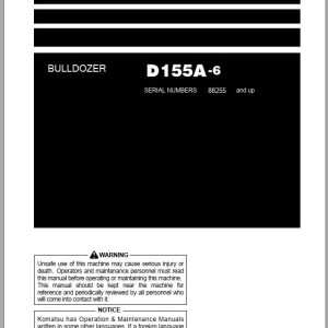 Komatsu D155A-6 Operation & Maintenance Manual PEN01483-06