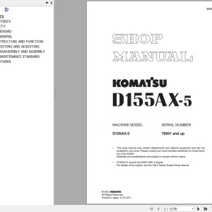 Komatsu D155AX-5 Shop Manual SEBM034808