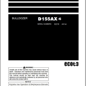 Komatsu D155AX-6 Operation & Maintenance Manual PEN01487-07