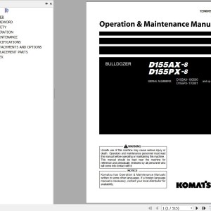 Komatsu D155AX-8 D155PX-8 Operation & Maintenance Manual TEN00993-06