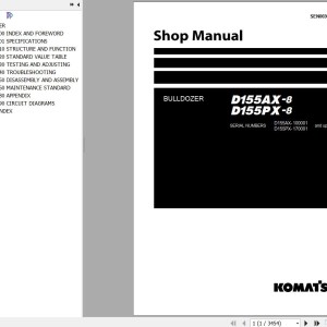 Komatsu D155AX-8 D155PX-8 Shop Manual SEN06948-00