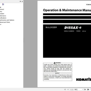 Komatsu D155AX-8 Operation & Maintenance Manual PEN01406-05