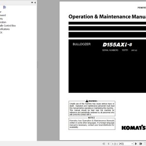 Komatsu D155AXI-8 Operation & Maintenance Manual PEN01938-00