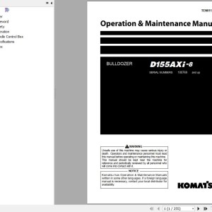 Komatsu D155AXI-8 Operation & Maintenance Manual TEN01120-00