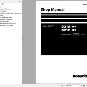Komatsu D21A-8E0 D21P-8E0 Shop Manual SEN03320-11
