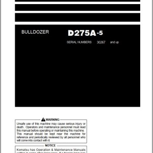 Komatsu D275A-5 Operation & Maintenance Manual PEN01310-02