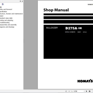 Komatsu D275A-5R Shop Manual SEN02158-21