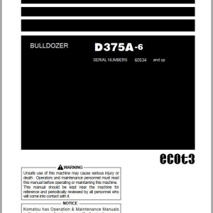Komatsu D375A-6 Operation & Maintenance Manual PEN01263-04