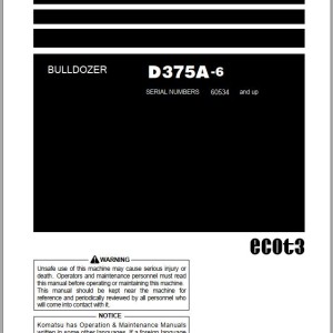 Komatsu D375A-6 Operation & Maintenance Manual PEN01263-06