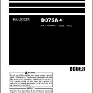 Komatsu D375A-6 Operation & Maintenance Manual PEN01264-05