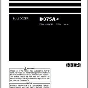Komatsu D375A-6 Operation & Maintenance Manual PEN01264-06