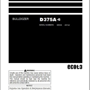 Komatsu D375A-6 Operation & Maintenance Manual TEN00883-05