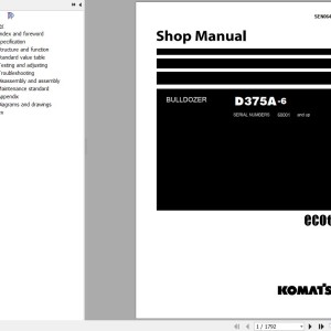 Komatsu D375A-6 Shop Manual SEN06484-09