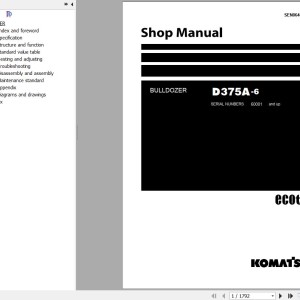 Komatsu D375A-6 Shop Manual SEN06484-10