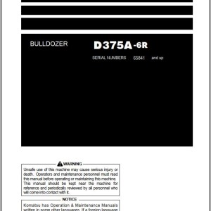Komatsu D375A-6R Operation & Maintenance Manual PEN01266-05