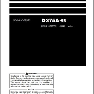Komatsu D375A-6R Operation & Maintenance Manual PEN01267-06