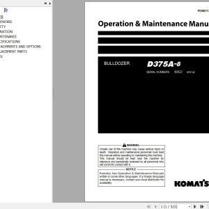 Komatsu D375A-8 Operation & Maintenance Manual PEN01135-05