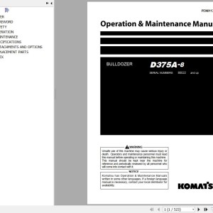 Komatsu D375A-8 Operation & Maintenance Manual PEN01135-06