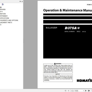 Komatsu D375A-8 Operation & Maintenance Manual PEN01135-07