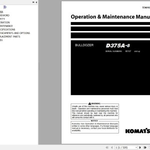 Komatsu D375A-8 Operation & Maintenance Manual TEN01030-02