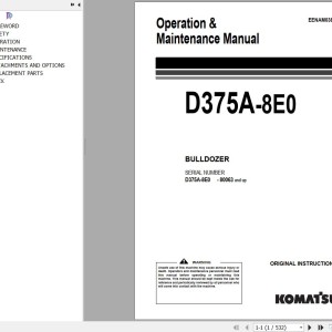 Komatsu D375A-8E0 Operation & Maintenance Manual EENAM03891