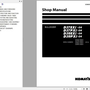 Komatsu D37EXI-24 to D39PXI-24 Shop Manual SEN06593-15