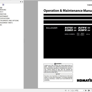 Komatsu D37PX-24 to D39PX-24 Operation & Maintenance Manual TEN00987-06