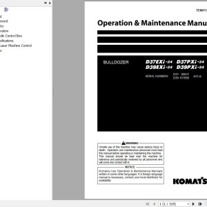 Komatsu D39EXI-24 to D39PXI-24 Operation & Maintenance Manual TEN01131-00