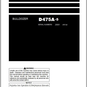 Komatsu D475A-5 Operation & Maintenance Manual PEN00093-10