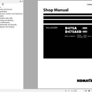 Komatsu D475A-5E0 D475ASD-5E0 Shop Manual SEN00203-32