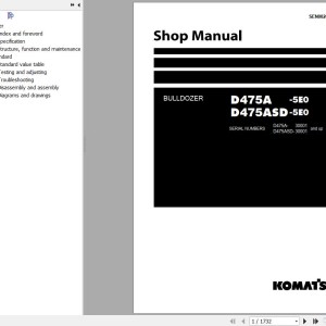 Komatsu D475A-5E0 D475ASD-5E0 Shop Manual SEN00203-33