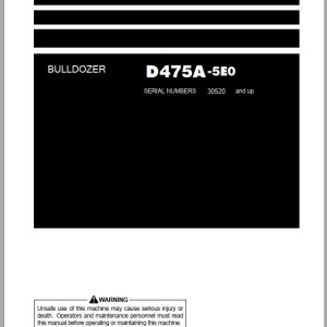 Komatsu D475A-5E0 Operation & Maintenance Manual PEN01269-07