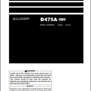 Komatsu D475A-5E0 Operation & Maintenance Manual TEN00886-06