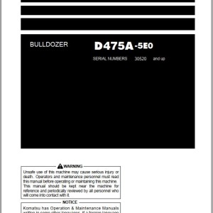 Komatsu D475A-5E0 Operation & Maintenance Manual TEN00888-05