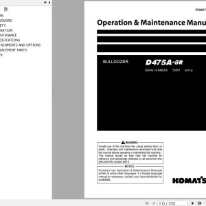 Komatsu D475A-8R Operation & Maintenance Manual PEN01711-04