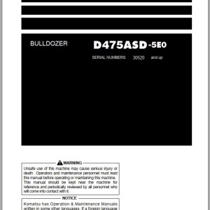 Komatsu D475ASD-5E0 Operation & Maintenance Manual PEN01272-05