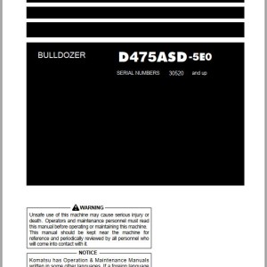 Komatsu D475ASD-5E0 Operation & Maintenance Manual PEN01273-04