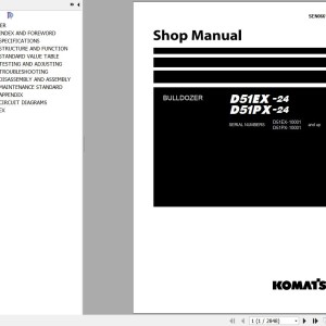 Komatsu D51EX-24 D51PX-24 Shop Manual SEN06617-12
