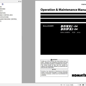 Komatsu D51EXI-24 D51PXI-24 Operation & Maintenance Manual PEN01848-00