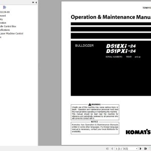 Komatsu D51EXI-24 D51PXI-24 Operation & Maintenance Manual TEN01134-00