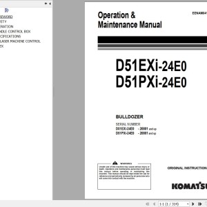 Komatsu D51EXI-24E0 D51PXI-24E0 Operation & Maintenance Manual EENAM04151