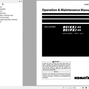 Komatsu D51PXI-24 D51PXI-24 Operation & Maintenance Manual KEAM104503