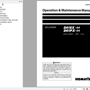 Komatsu D61EX-24 D61PX-24 Operation & Maintenance Manual PEN01959-00