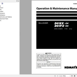 Komatsu D61EX-24 D61PX-24 Operation & Maintenance Manual TEN00905-01