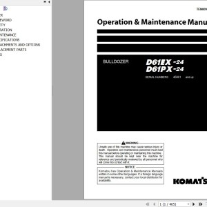 Komatsu D61EX-24 D61PX-24 Operation & Maintenance Manual TEN00965-07