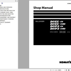 Komatsu D61EX-24 to D61PX-24E0 Shop Manual SEN06855-06