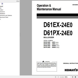 Komatsu D61EX-24E0 D61PX-24E0 Operation & Maintenance Manual EENAM03974
