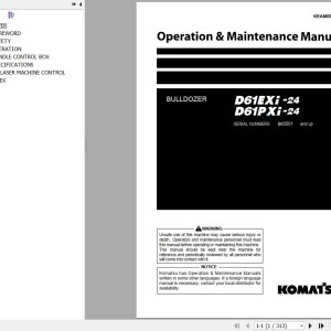 Komatsu D61EXI-24 D61PXI-24 Operation & Maintenance Manual KEAM096203