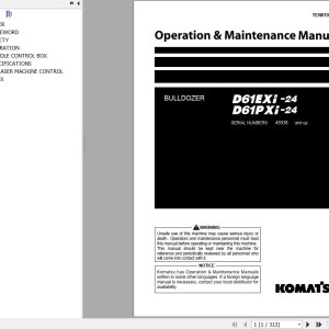 Komatsu D61EXI-24 D61PXI-24 Operation & Maintenance Manual TEN01090-00